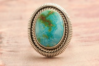 Artie Yellowhorse Genuine Sonoran Turquoise Sterling Silver Ring